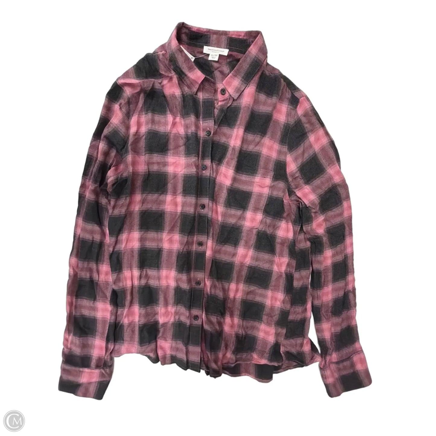 Top Long Sleeve By Beachlunchlounge In Plaid Pattern, Size: Xl