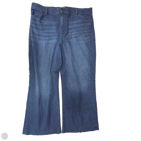 Jeans Wide Leg By Loft In Blue Denim, Size: 16