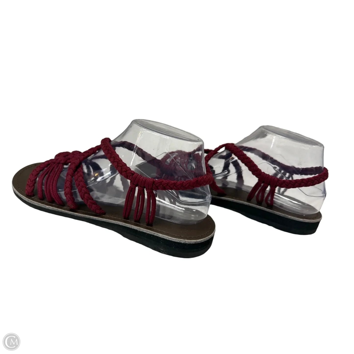 Sandals Flats By Clothes Mentor In Maroon, Size: 10
