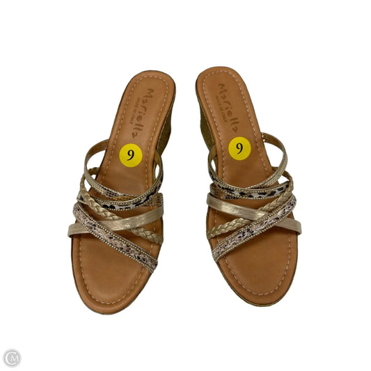 Sandals Heels Wedge By Clothes Mentor In Multi-colored, Size: 9