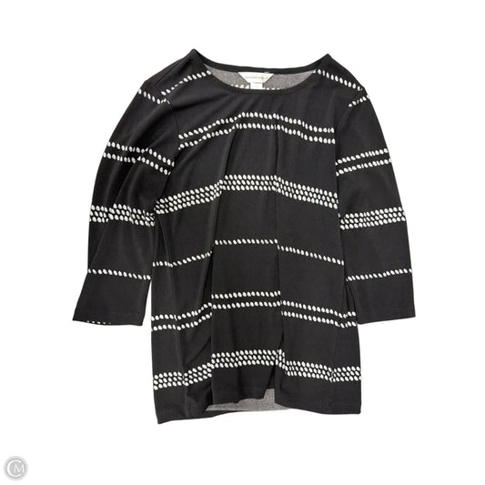 Top 3/4 Sleeve By Christopher And Banks In Black & White, Size: S