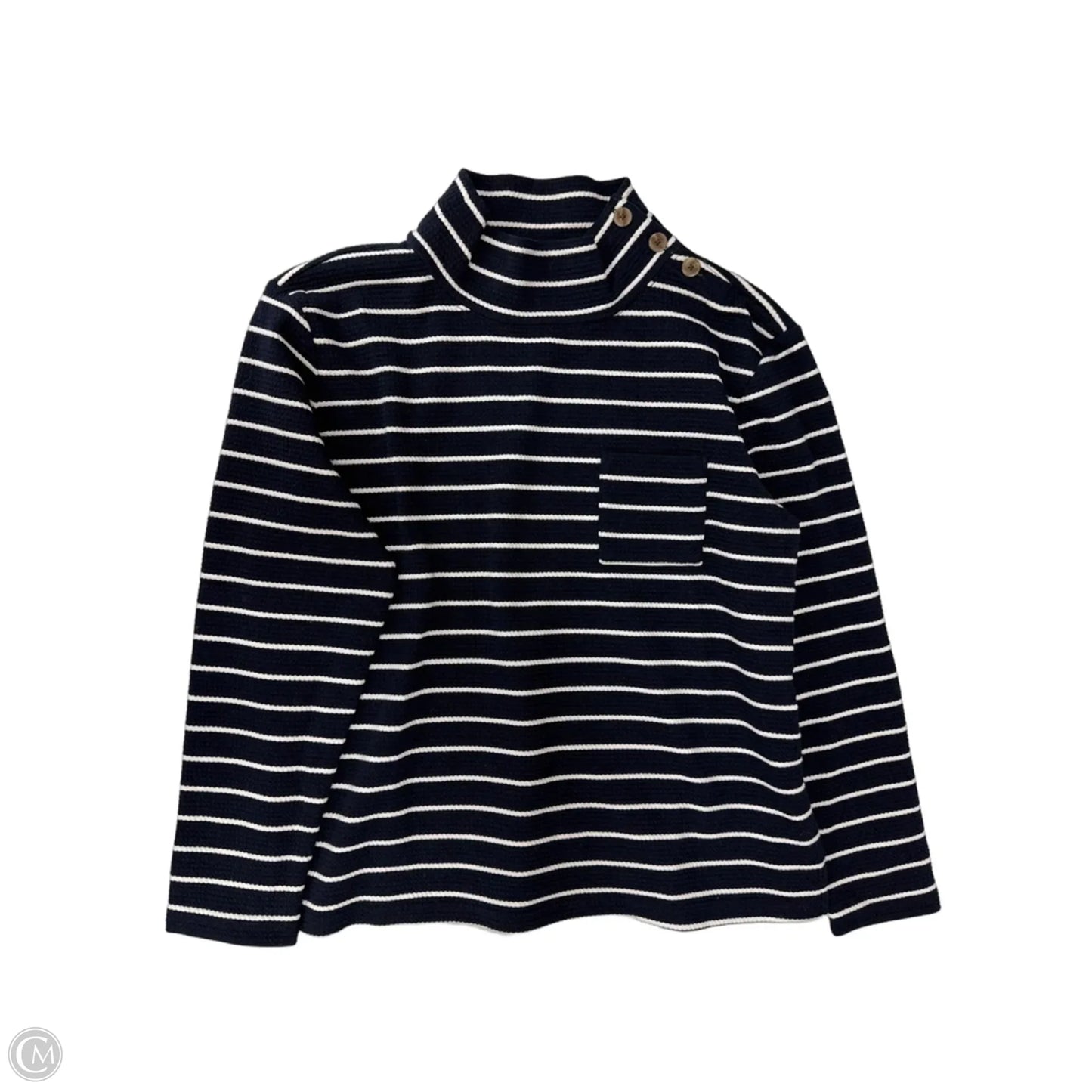 Top Long Sleeve By Talbots In Striped Pattern, Size: M
