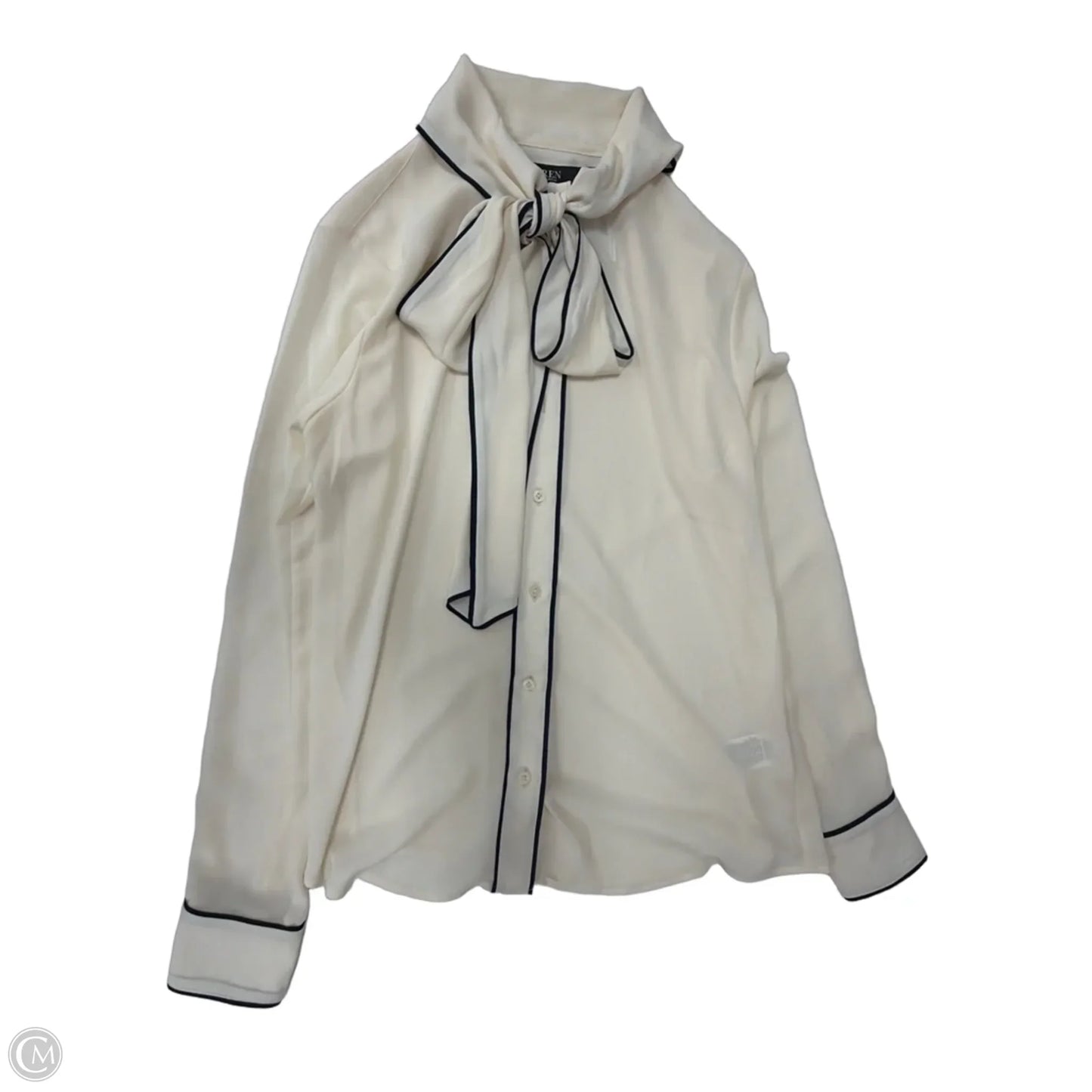 Top Long Sleeve By Lauren By Ralph Lauren In Cream, Size: S