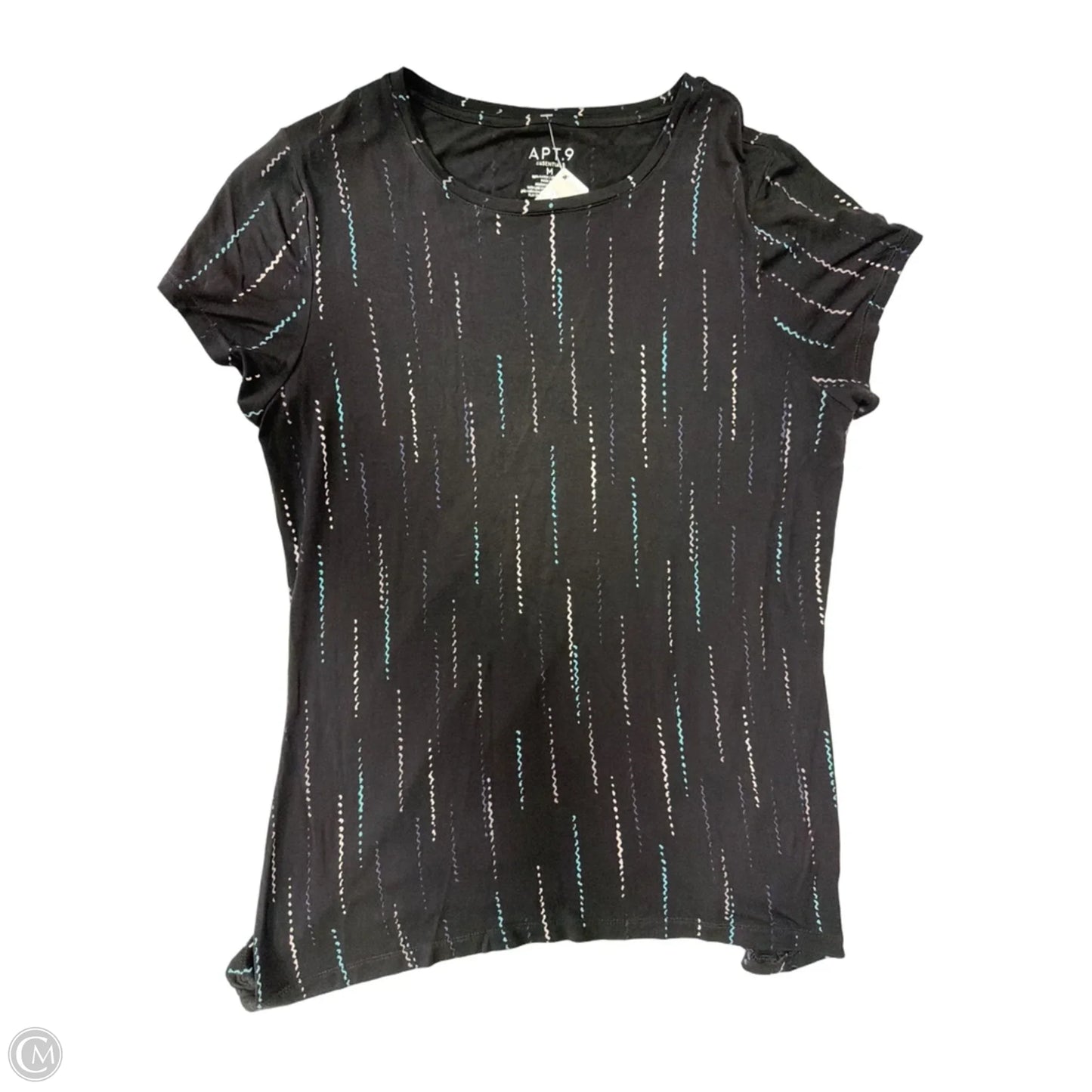 Top Short Sleeve By Apt 9 In Black, Size: M