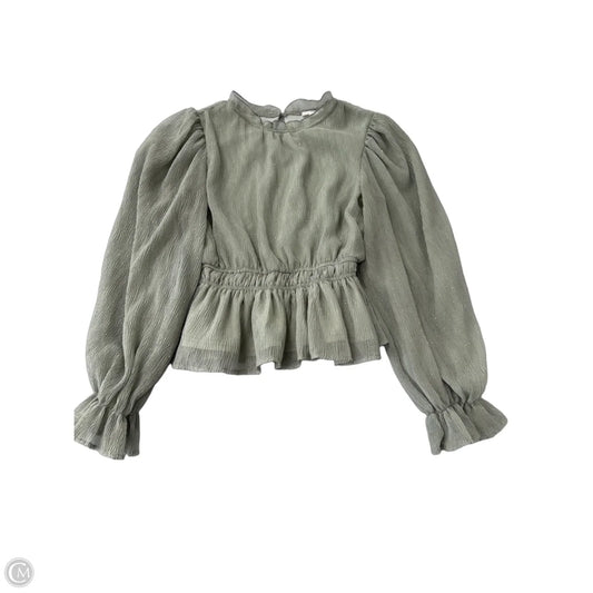 Top Long Sleeve By Blu Pepper In Green, Size: S