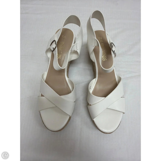 Sandals Heels Wedge By Dream Pairs In Tan & White, Size: 9.5