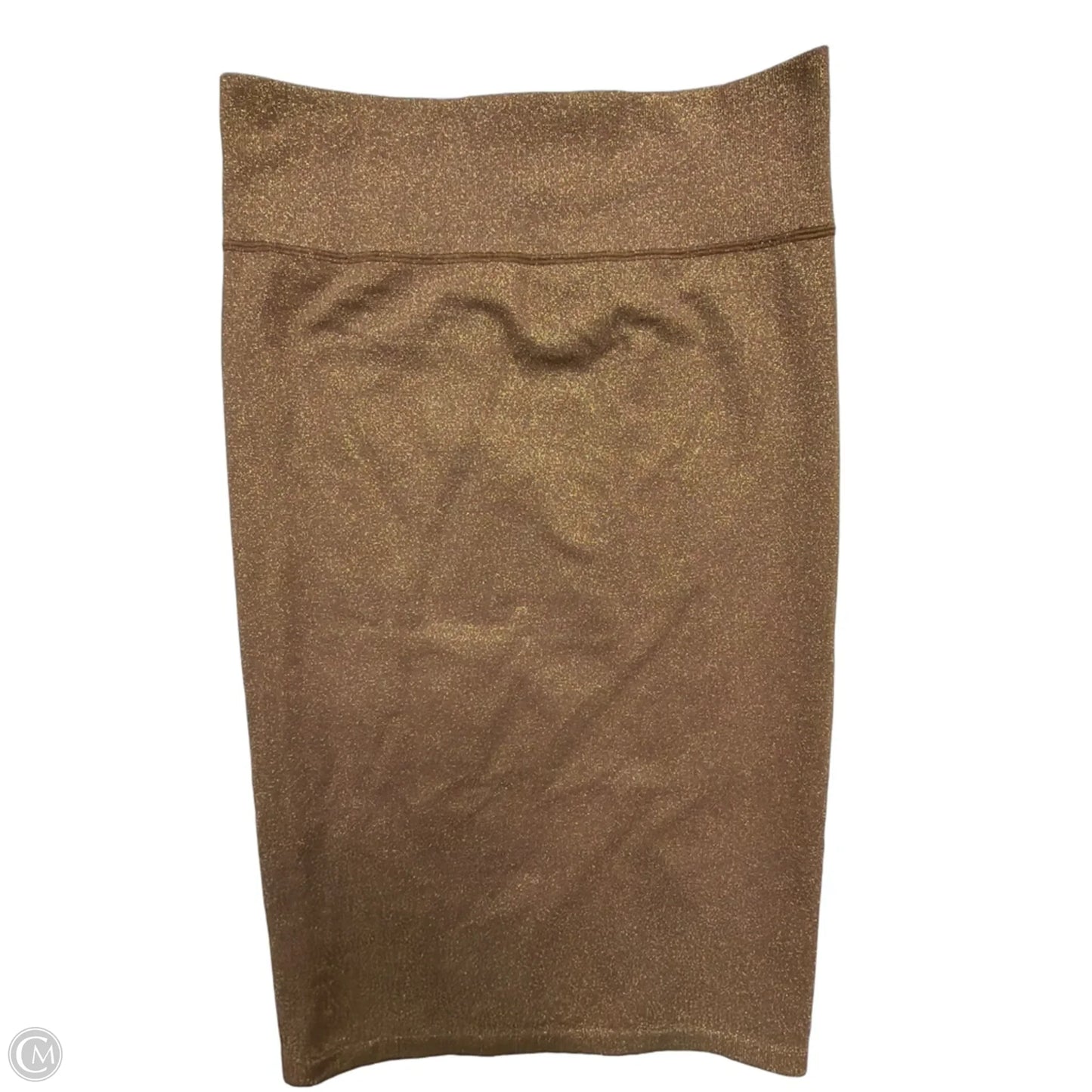 Skirt Midi By Offline In Brown & Gold, Size: M