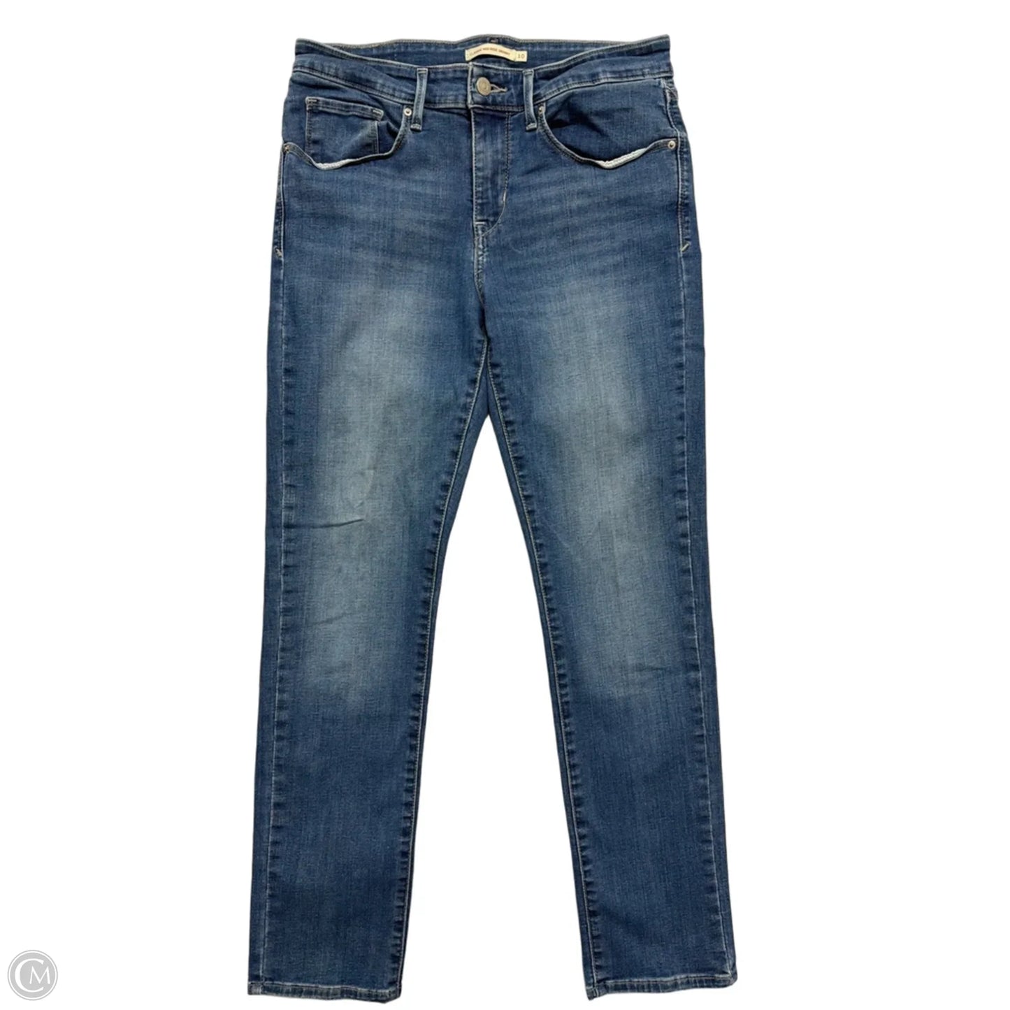 Jeans Straight By Levis In Blue Denim, Size: 10