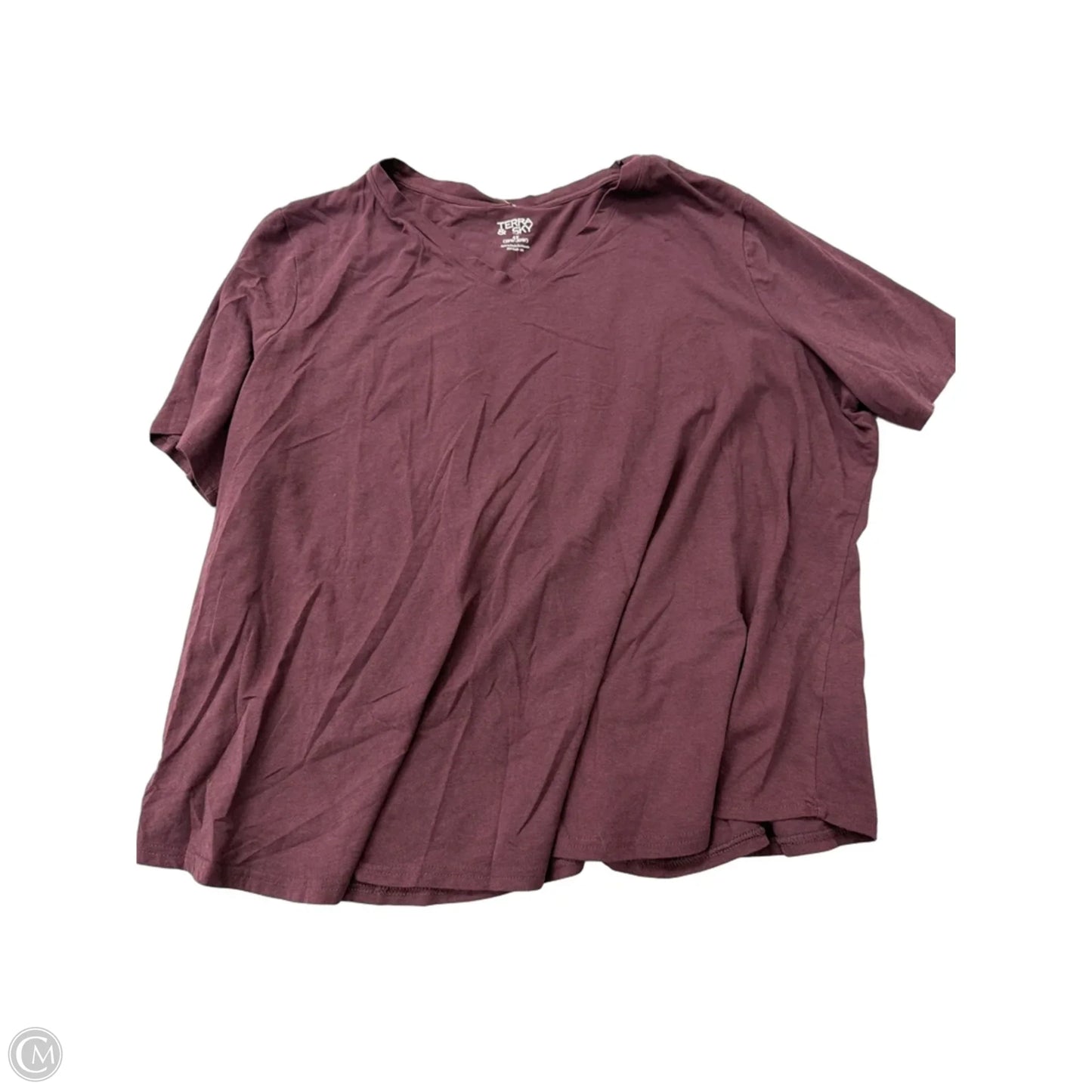 Top Short Sleeve Basic By Terra & Sky In Purple, Size: 4x