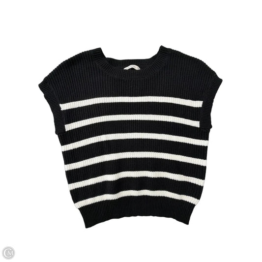 Vest Sweater By Moon And Madison In Black & White, Size: Xs