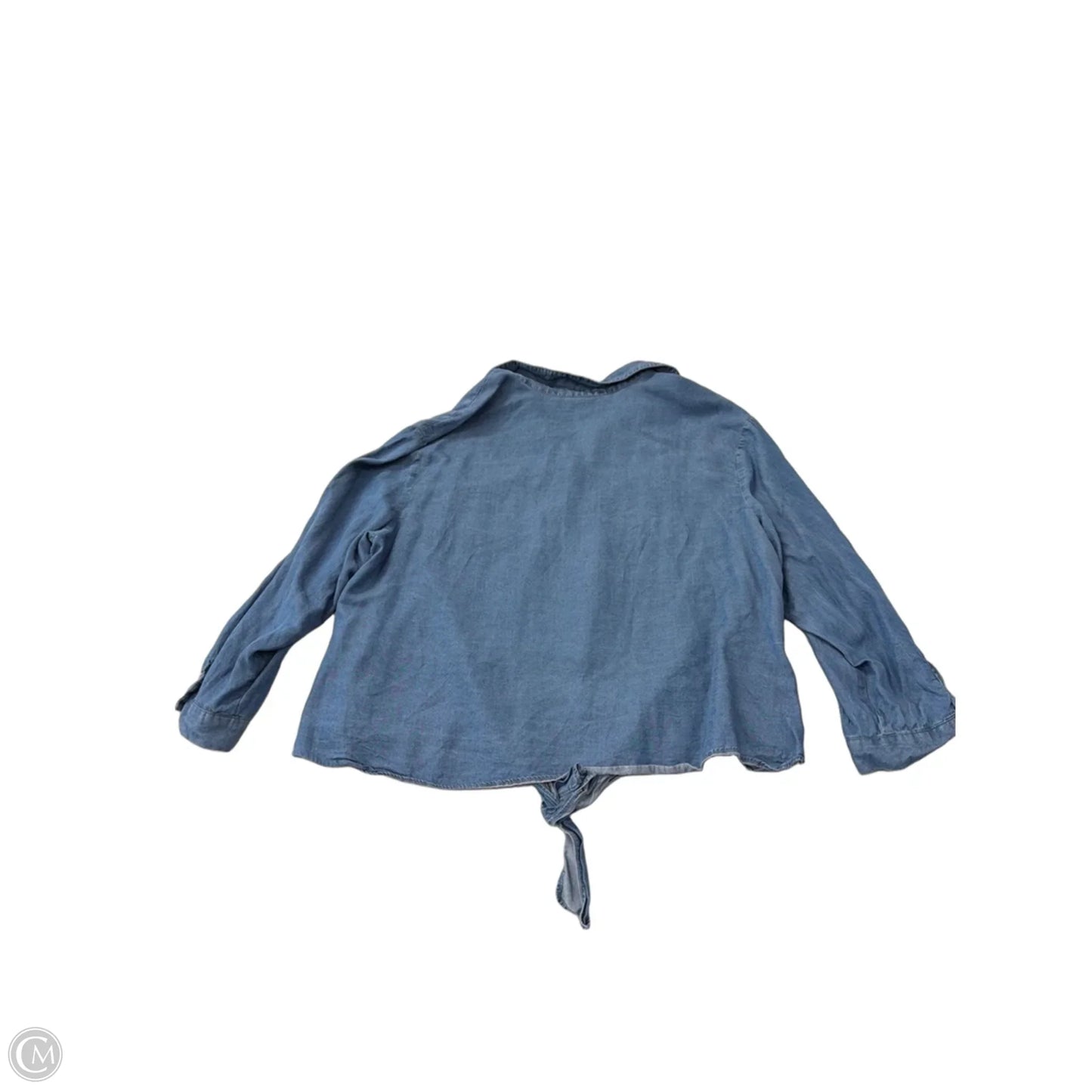 Top Long Sleeve By City Chic In Blue Denim, Size: L