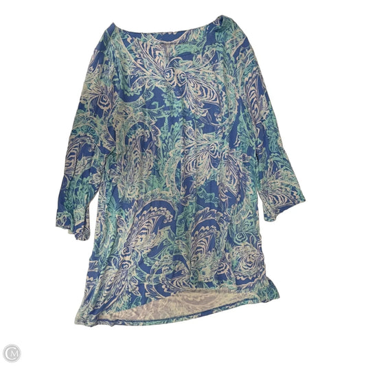 Top 3/4 Sleeve By Belle By Kim Gravel In Blue, Size: M