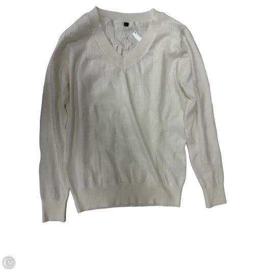 Top Long Sleeve By Clothes Mentor In White, Size: L