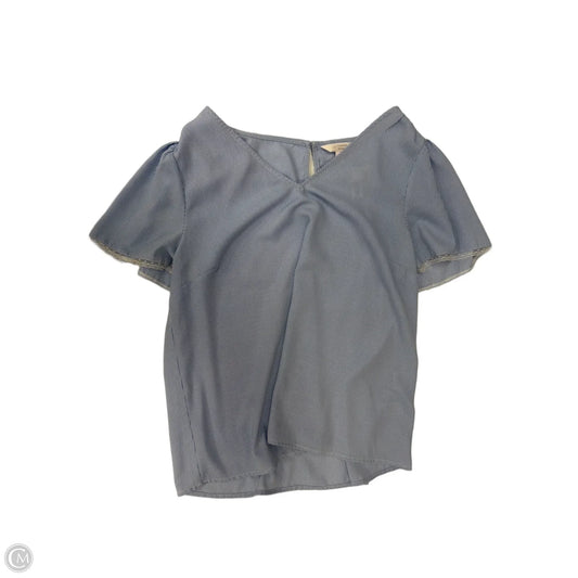 Top Short Sleeve By Lc Lauren Conrad In Blue & White, Size: L