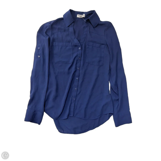 Top Long Sleeve By Express In Navy, Size: Xs