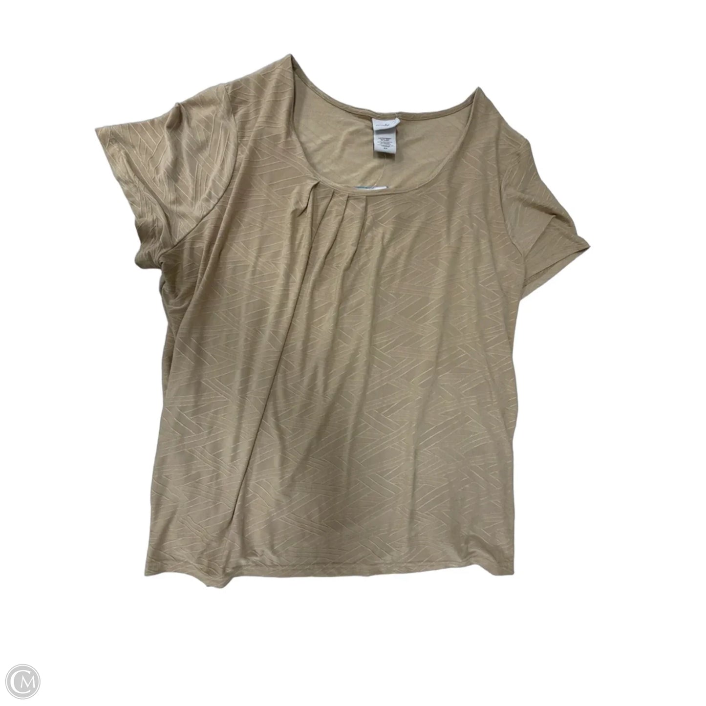 Top Short Sleeve By Jaclyn Smith In Tan, Size: 2x