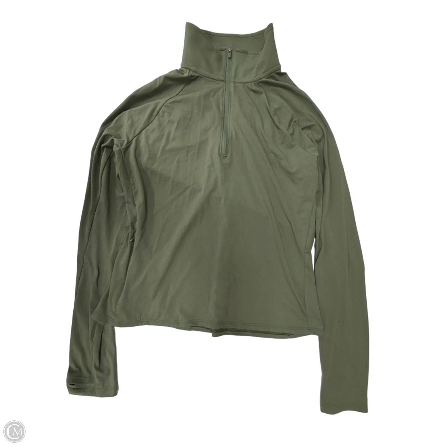 Athletic Top Long Sleeve Collar By Lands End In Green, Size: M