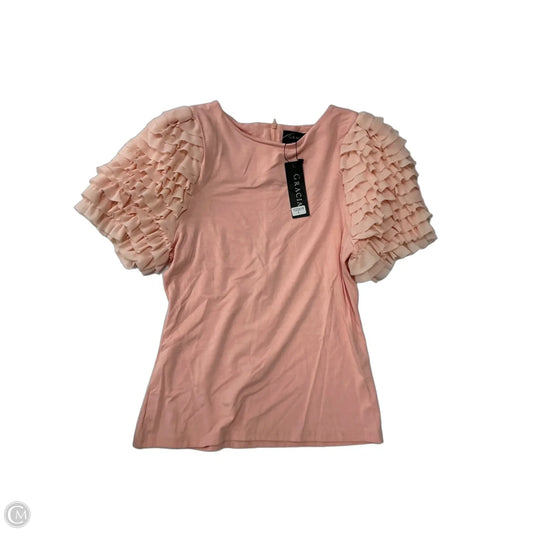 Top Short Sleeve By Gracia In Pink, Size: L