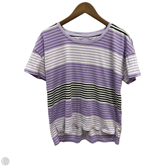 Top Short Sleeve By Talbots In Striped Pattern, Size: L
