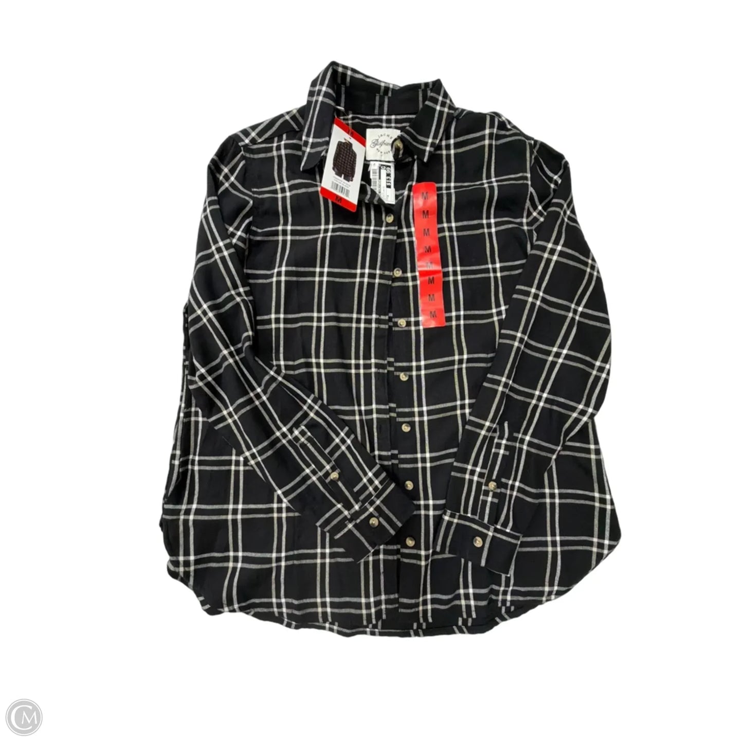 Top Long Sleeve By Jachs Girlfirend In Black & White, Size: M