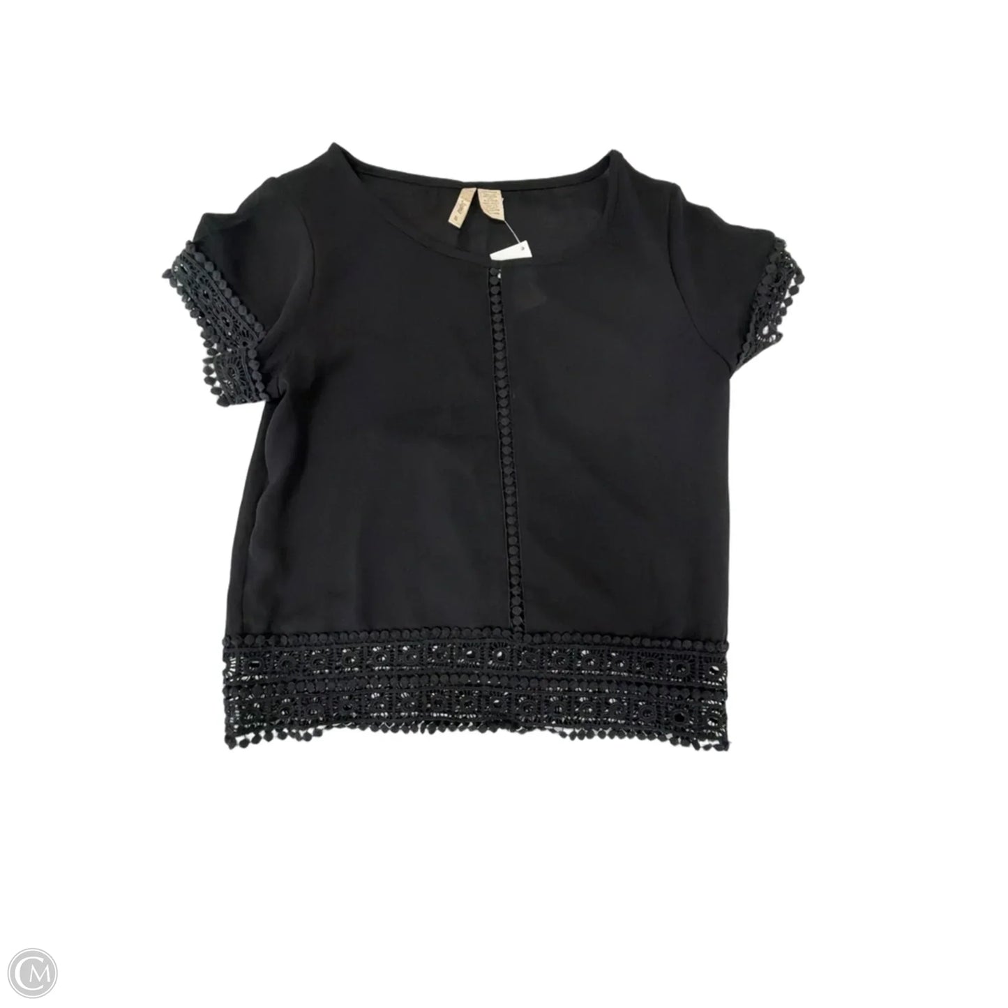 Top Short Sleeve By Japna In Black, Size: S