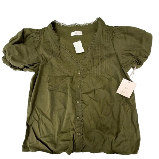 Top Short Sleeve By Lc Lauren Conrad In Green, Size: S