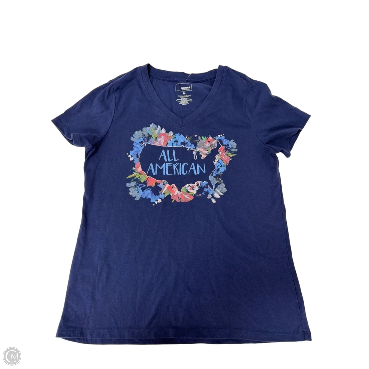 Top Short Sleeve By Sonoma In Blue, Size: M