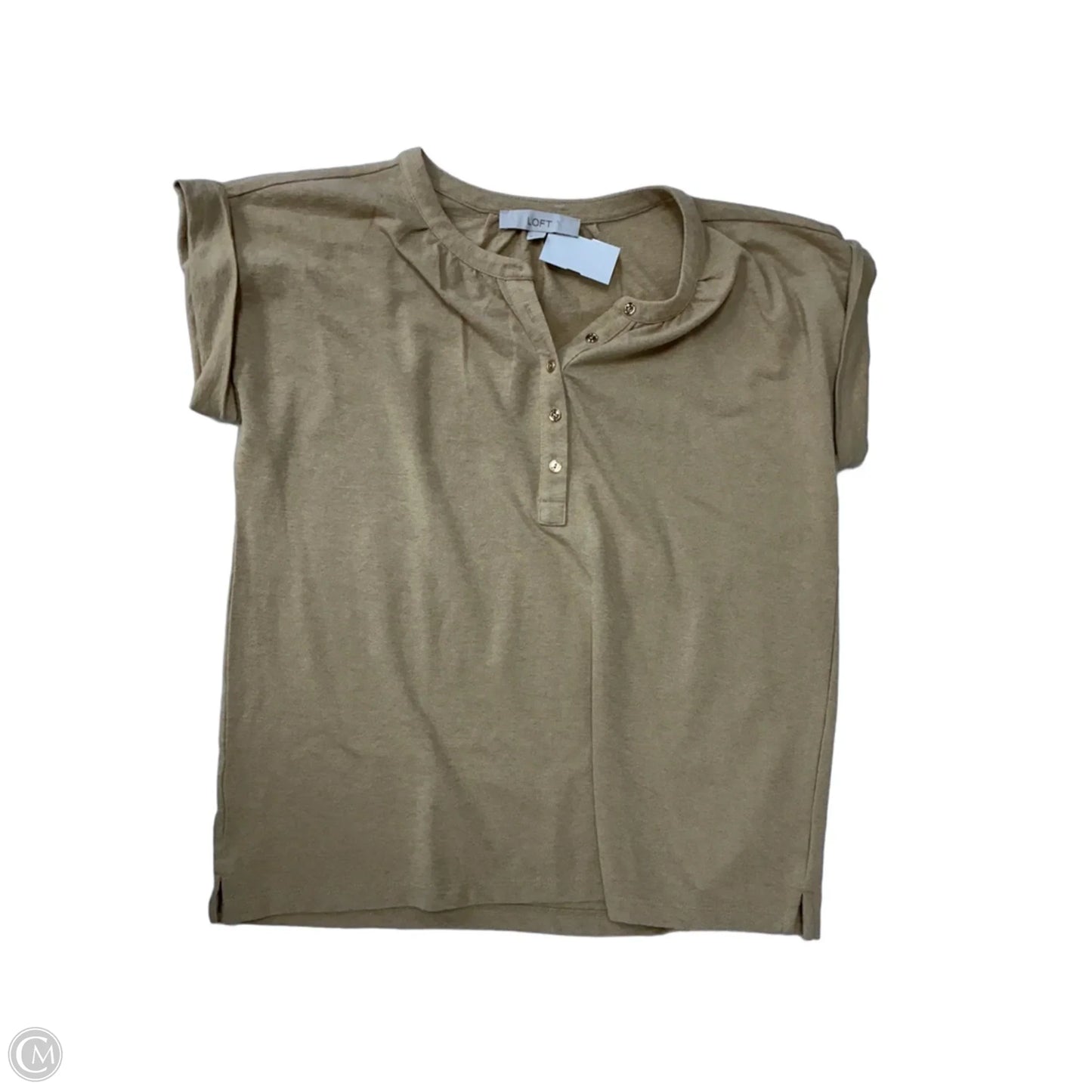Top Short Sleeve By Loft In Tan, Size: Xs