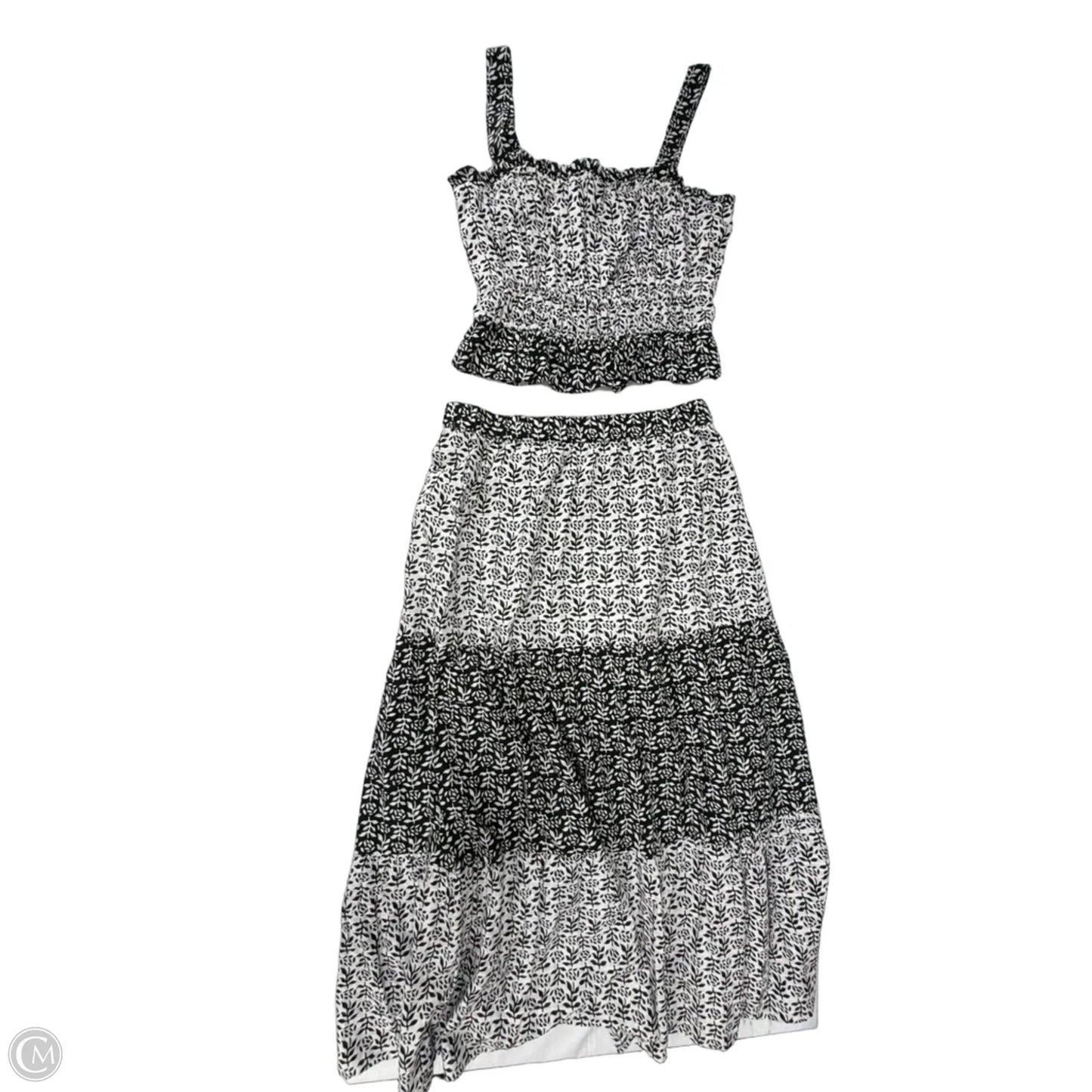 Top 2pc Sleeveless By Loft In Black & White, Size: L
