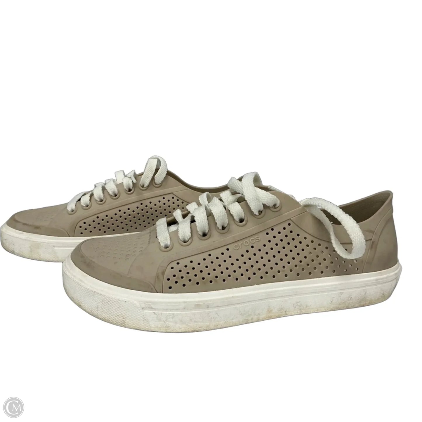 Shoes Sneakers By Crocs In Tan, Size: 8