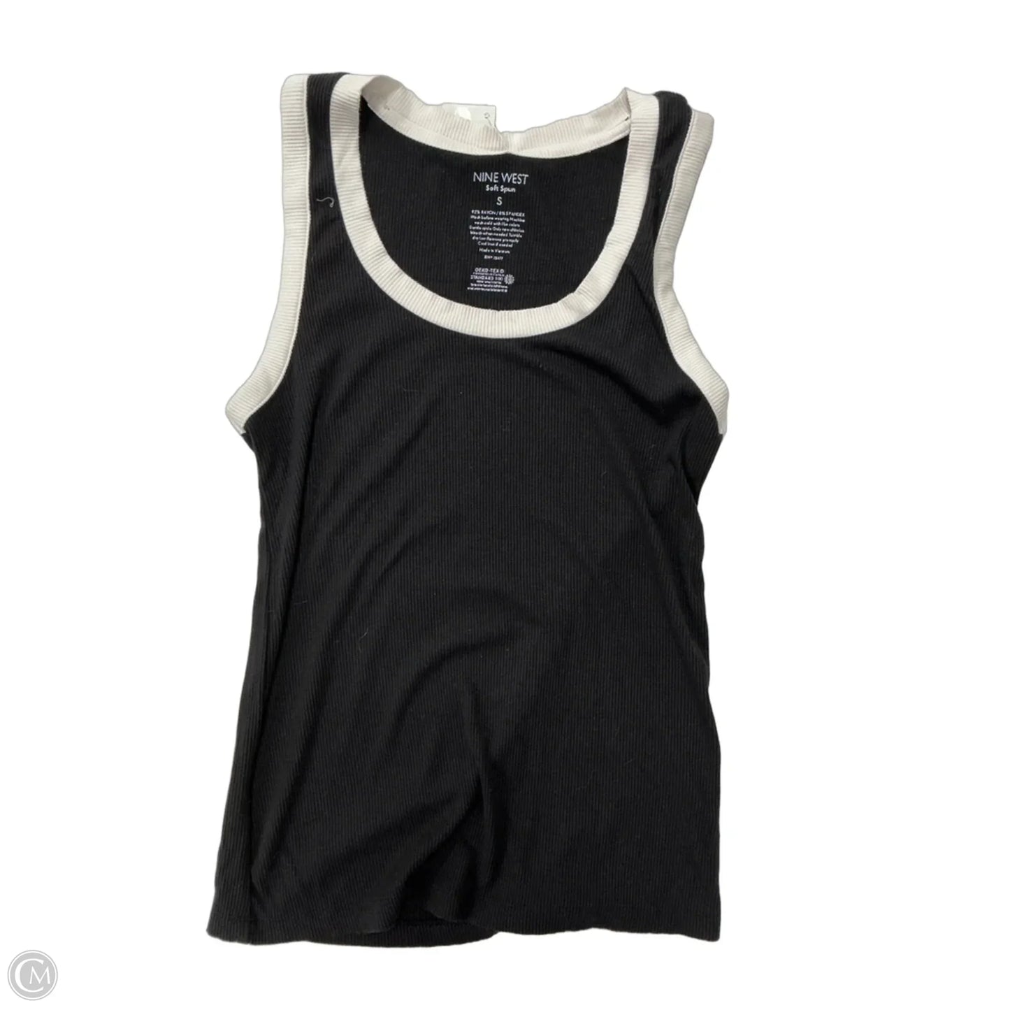 Tank Top By Nine West Apparel In Black & White, Size: S