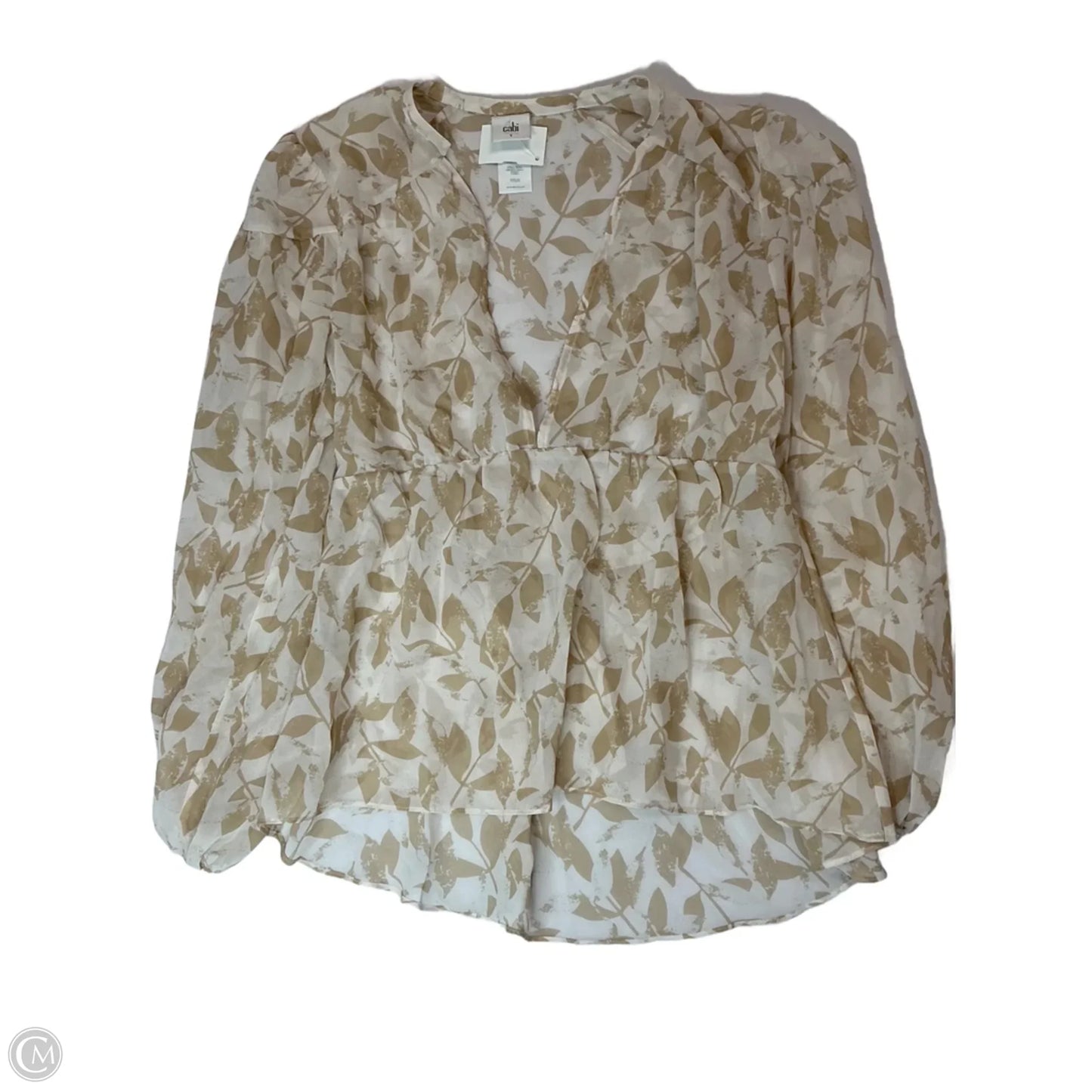 Top Long Sleeve By Cabi In Floral Print, Size: S