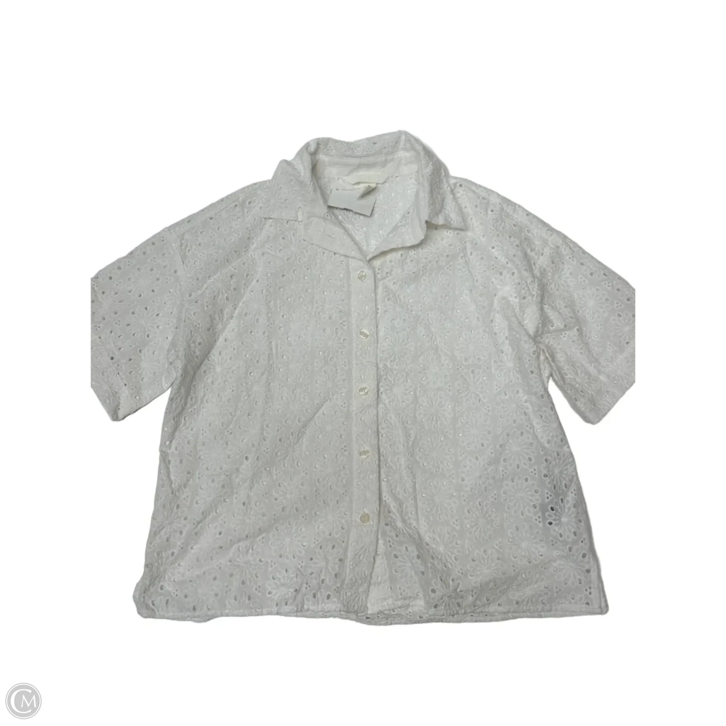 Top Short Sleeve By H&m In White, Size: Xs