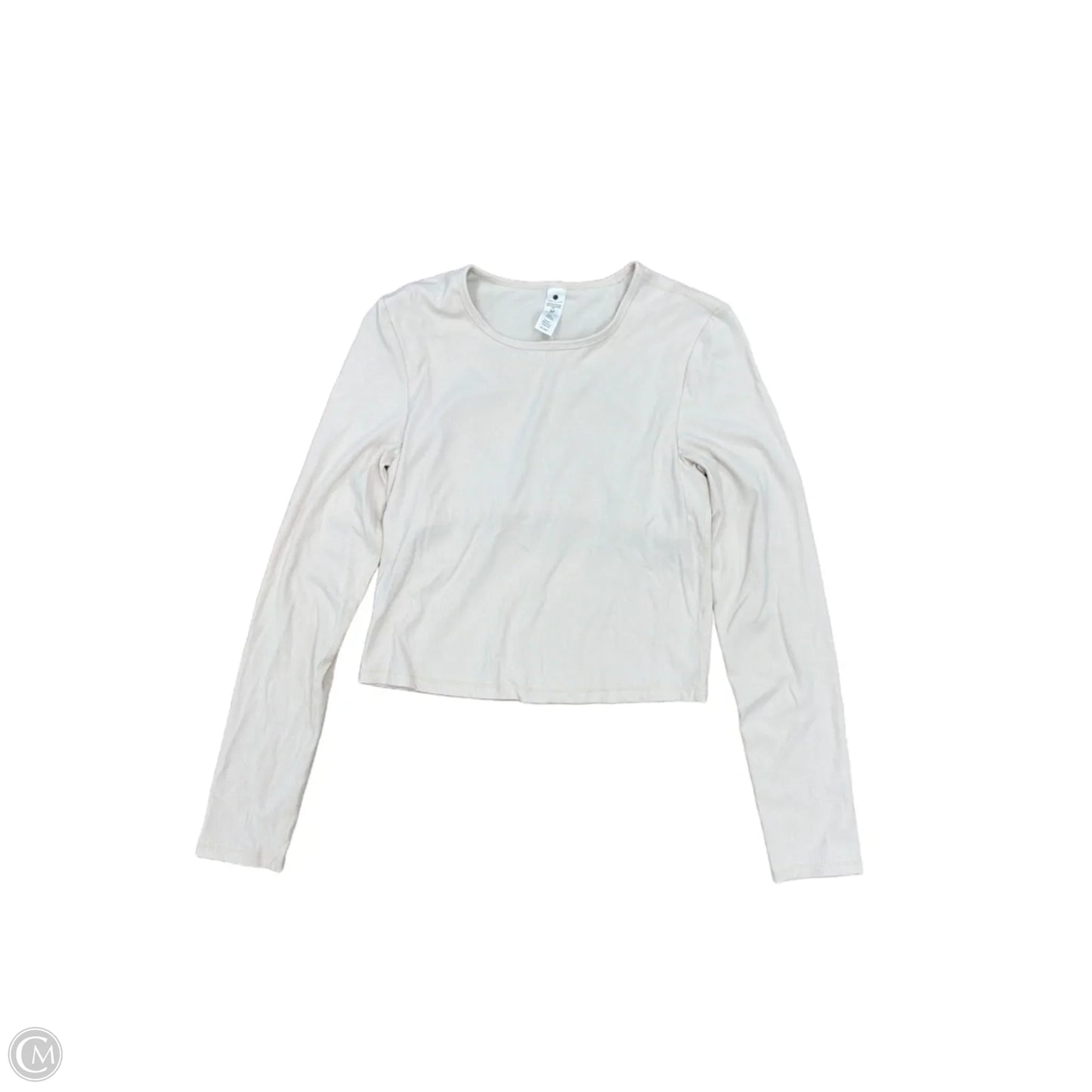 Athletic Top Long Sleeve Crewneck By Yogalicious In Tan, Size: M