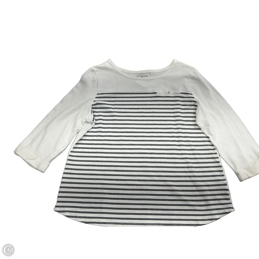Top 3/4 Sleeve By Croft And Barrow In White, Size: 1x
