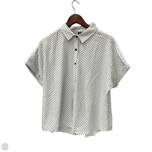 Top Short Sleeve By Shein In Polkadot Pattern, Size: L