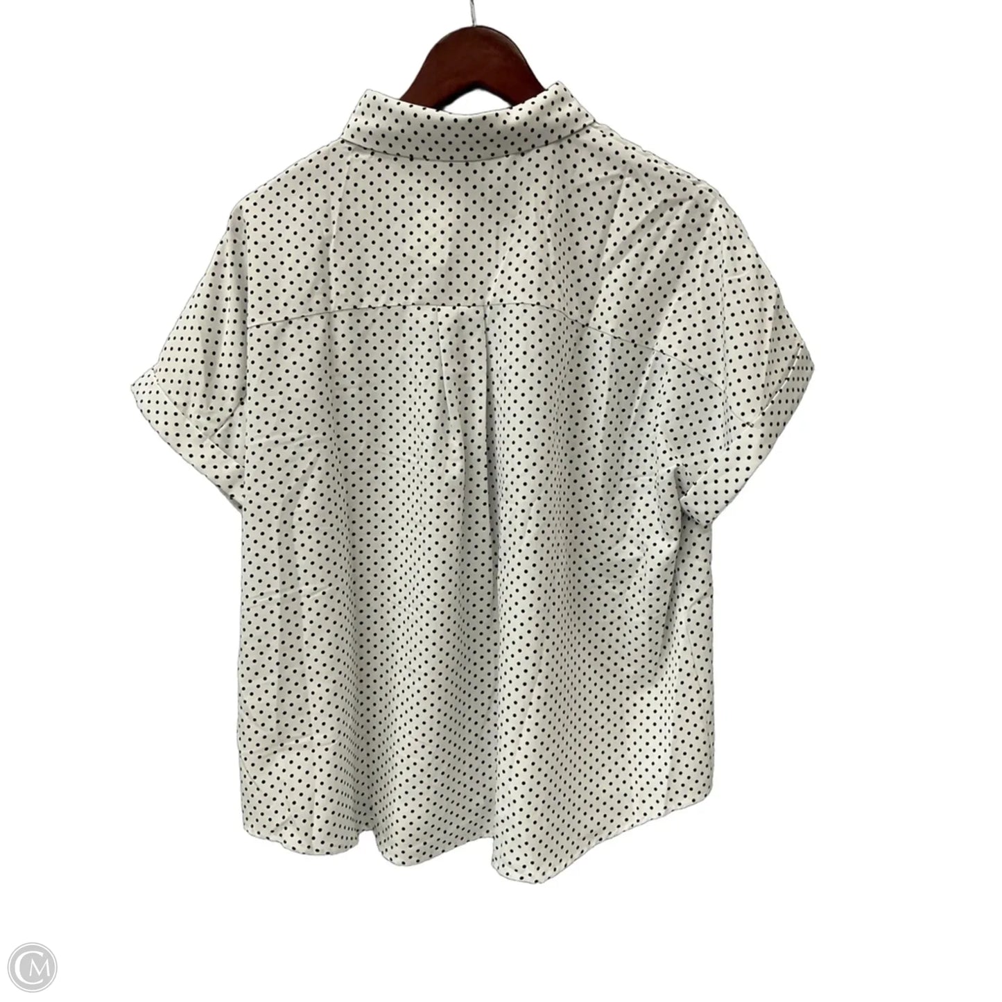Top Short Sleeve By Shein In Polkadot Pattern, Size: L