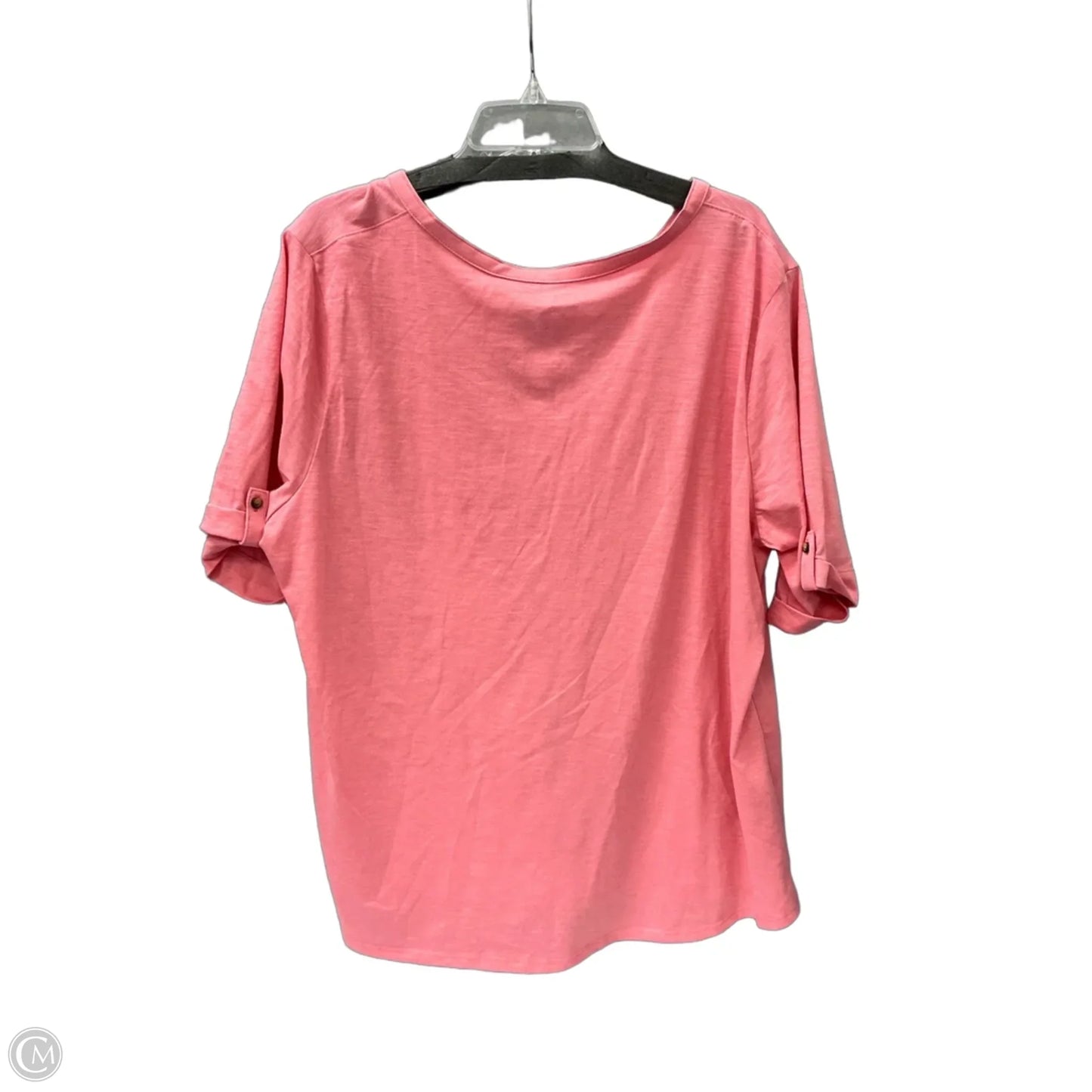 Top Short Sleeve By Croft And Barrow In Pink, Size: 2x