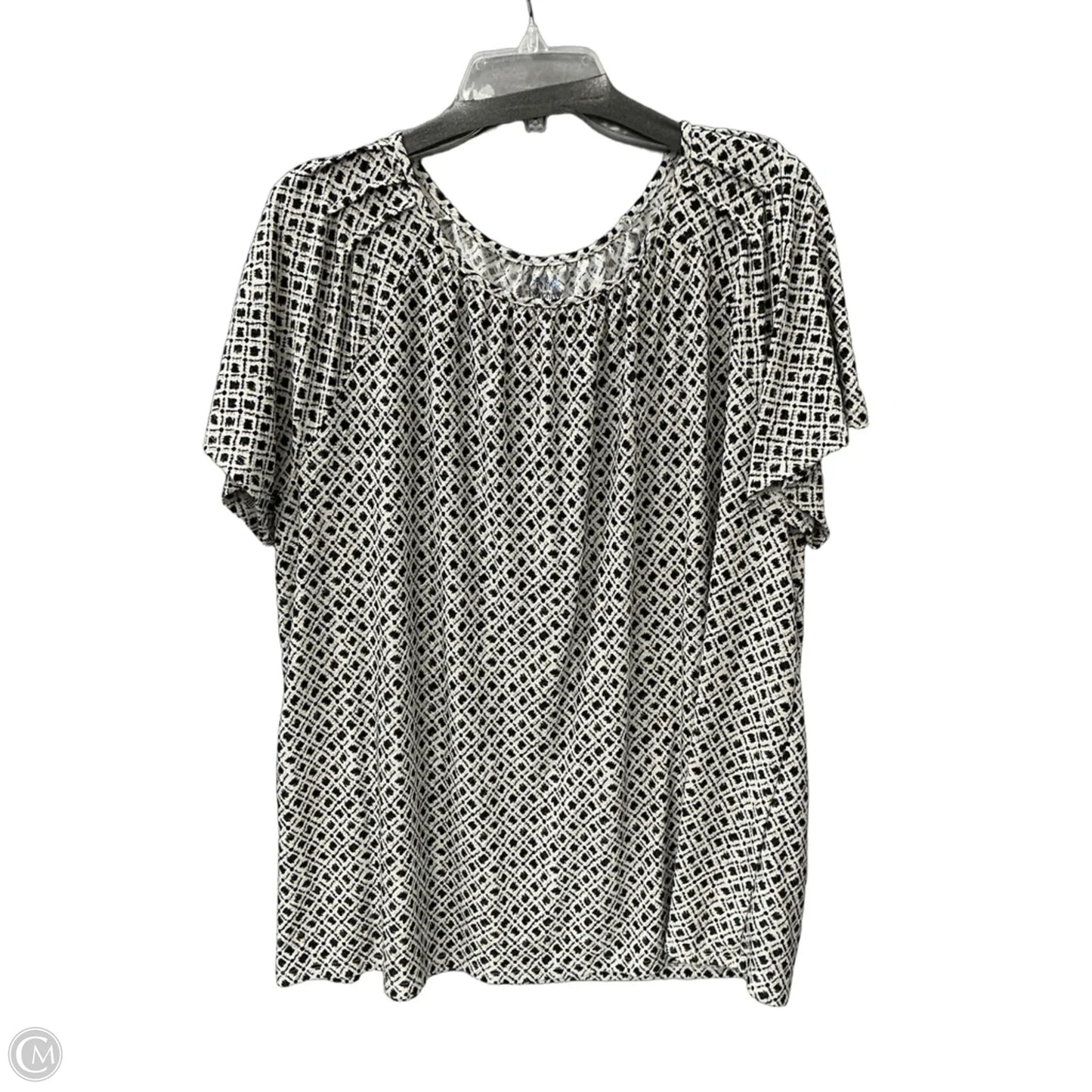 Top Short Sleeve By Croft And Barrow In Black, Size: 2x