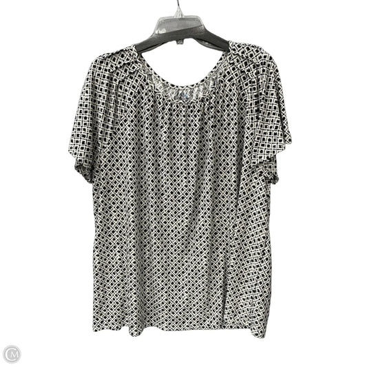Top Short Sleeve By Croft And Barrow In Black, Size: 2x