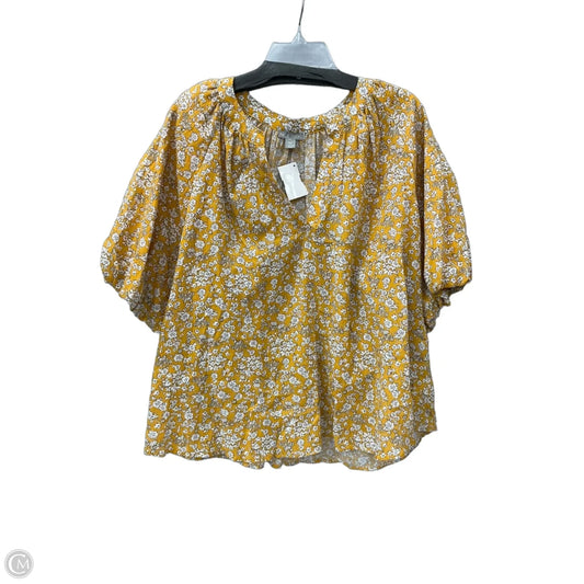 Top Short Sleeve By Falls Creek In Yellow, Size: 2x