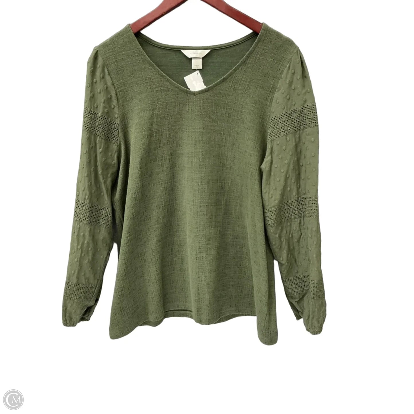 Top Long Sleeve By Cj Banks In Green, Size: 1x