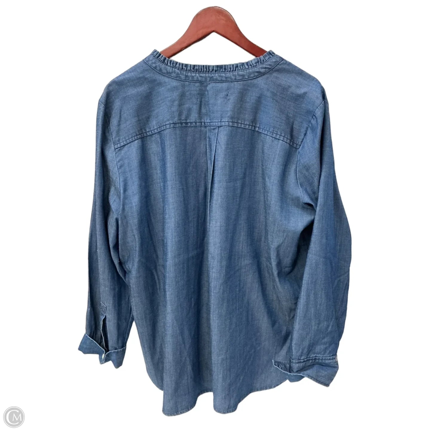 Top Long Sleeve By Loft In Blue Denim, Size: Xl