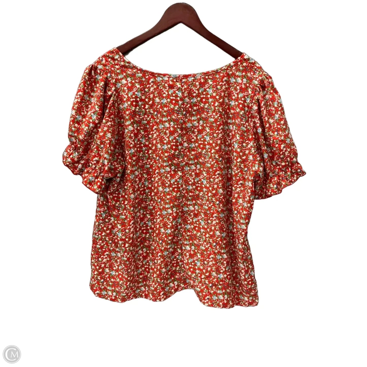 Top Short Sleeve By Shein In Floral Print, Size: 3x