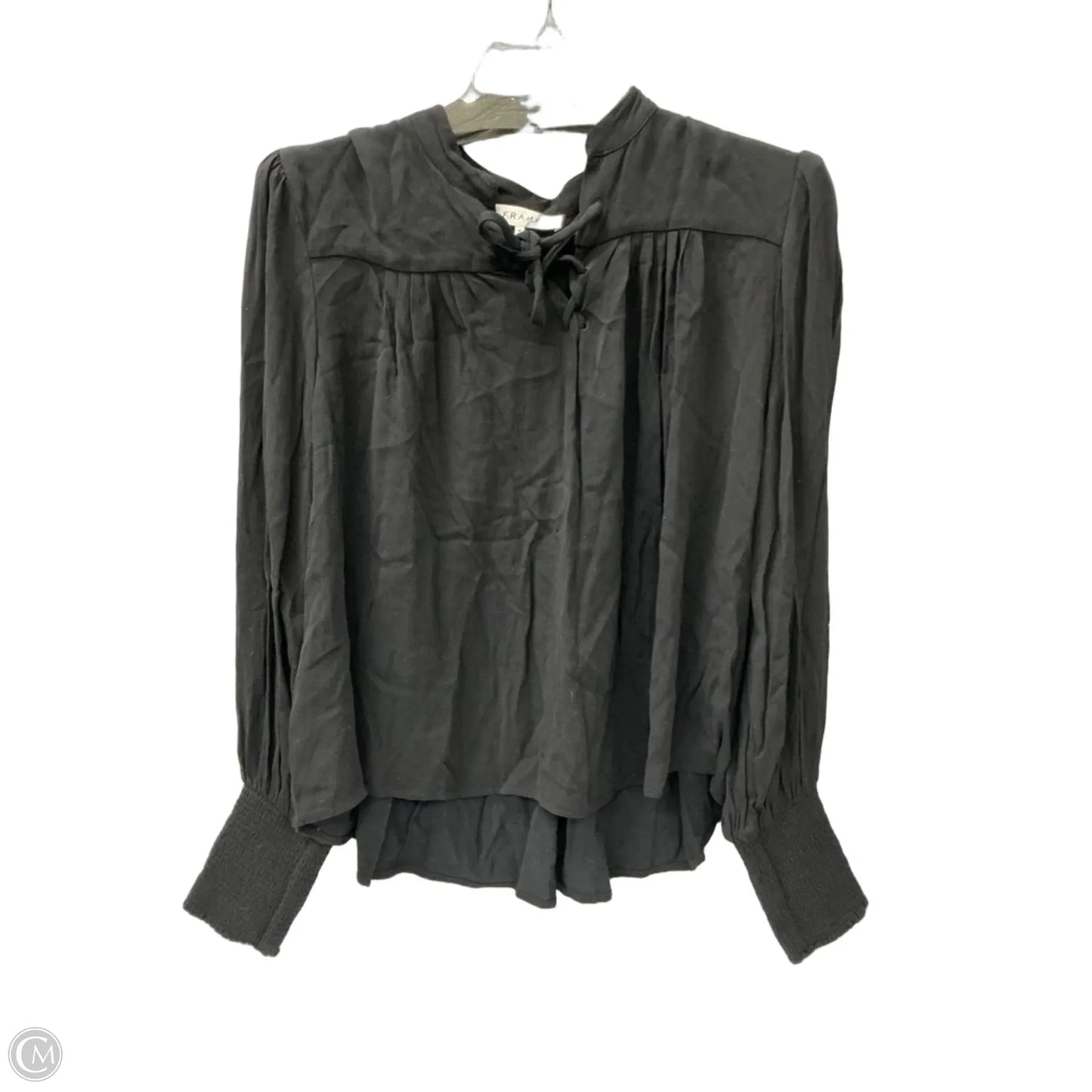 Top Long Sleeve By Frame In Black, Size: M