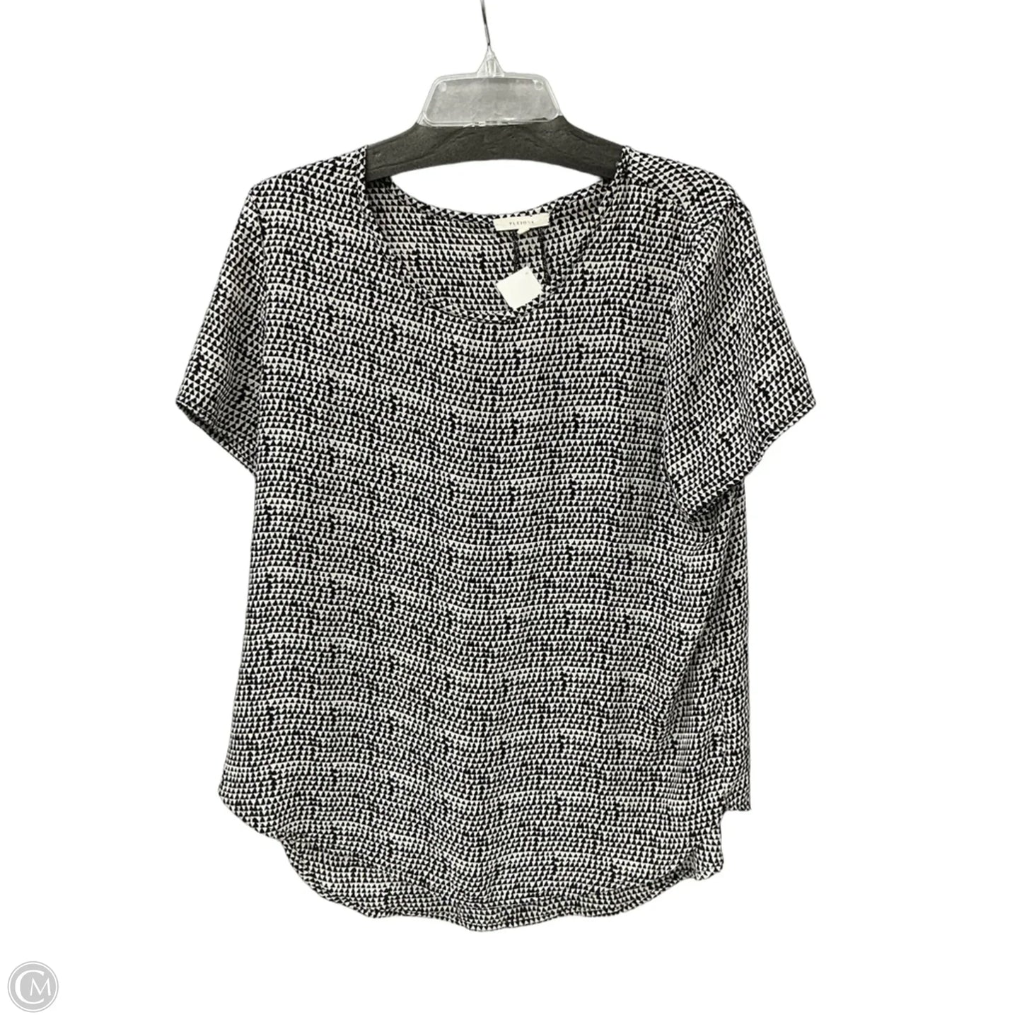 Top Short Sleeve By Pleione In Black, Size: L