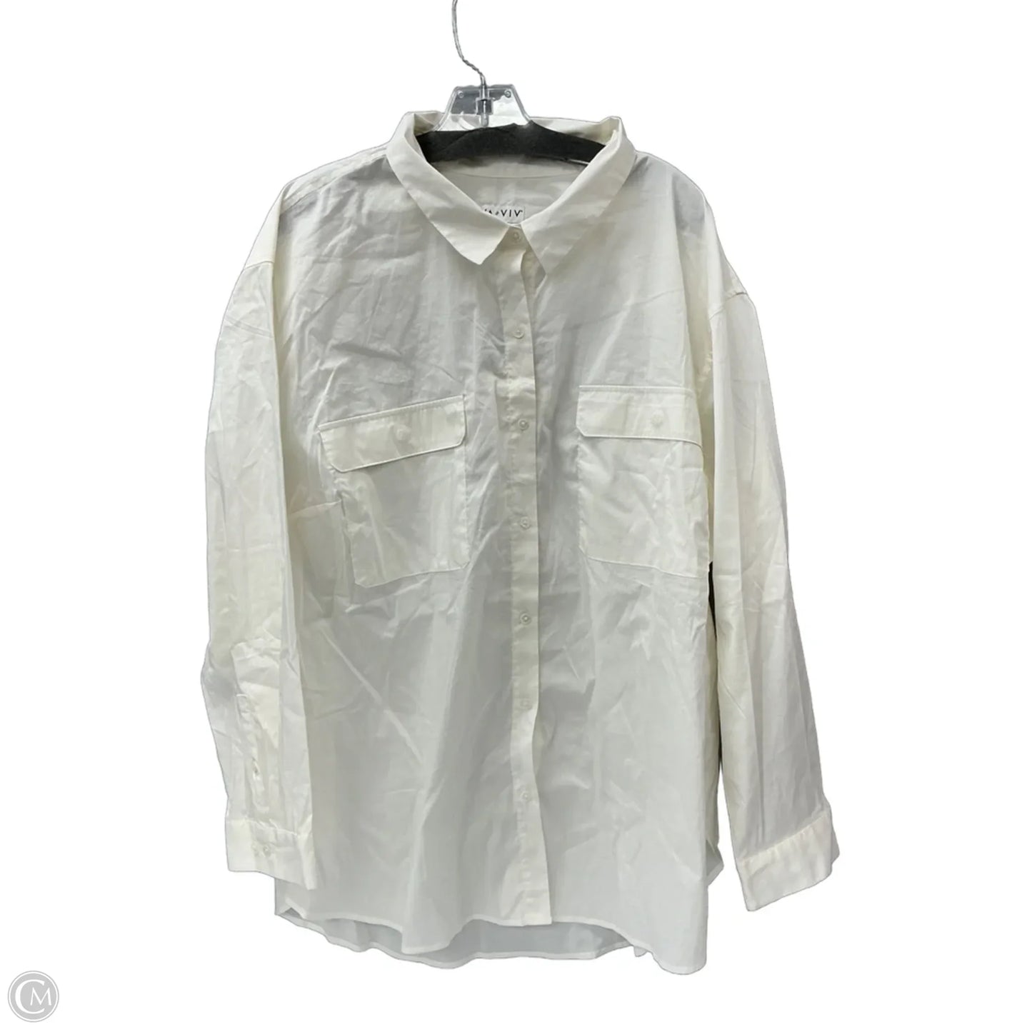 Top Long Sleeve By Ava & Viv In Cream, Size: 3x