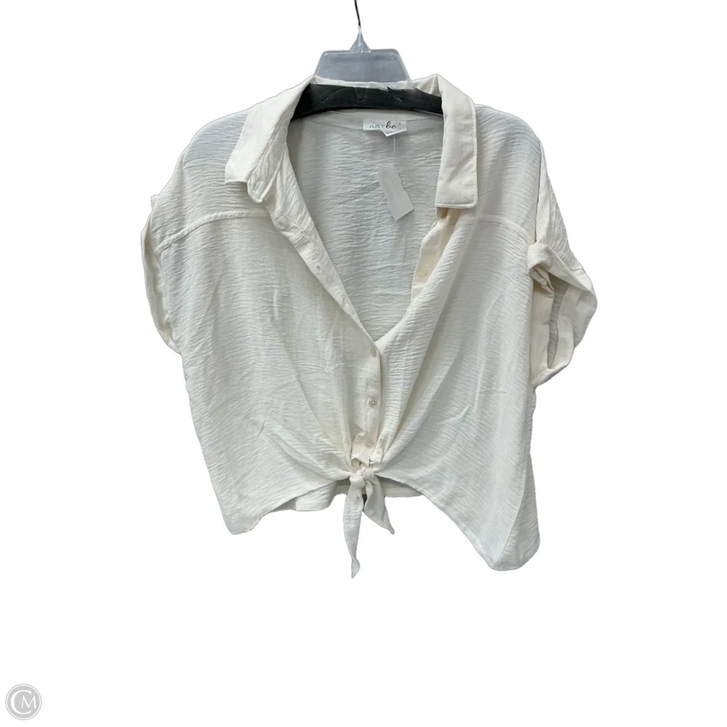 Top Short Sleeve By Just Be In Cream, Size: Xl