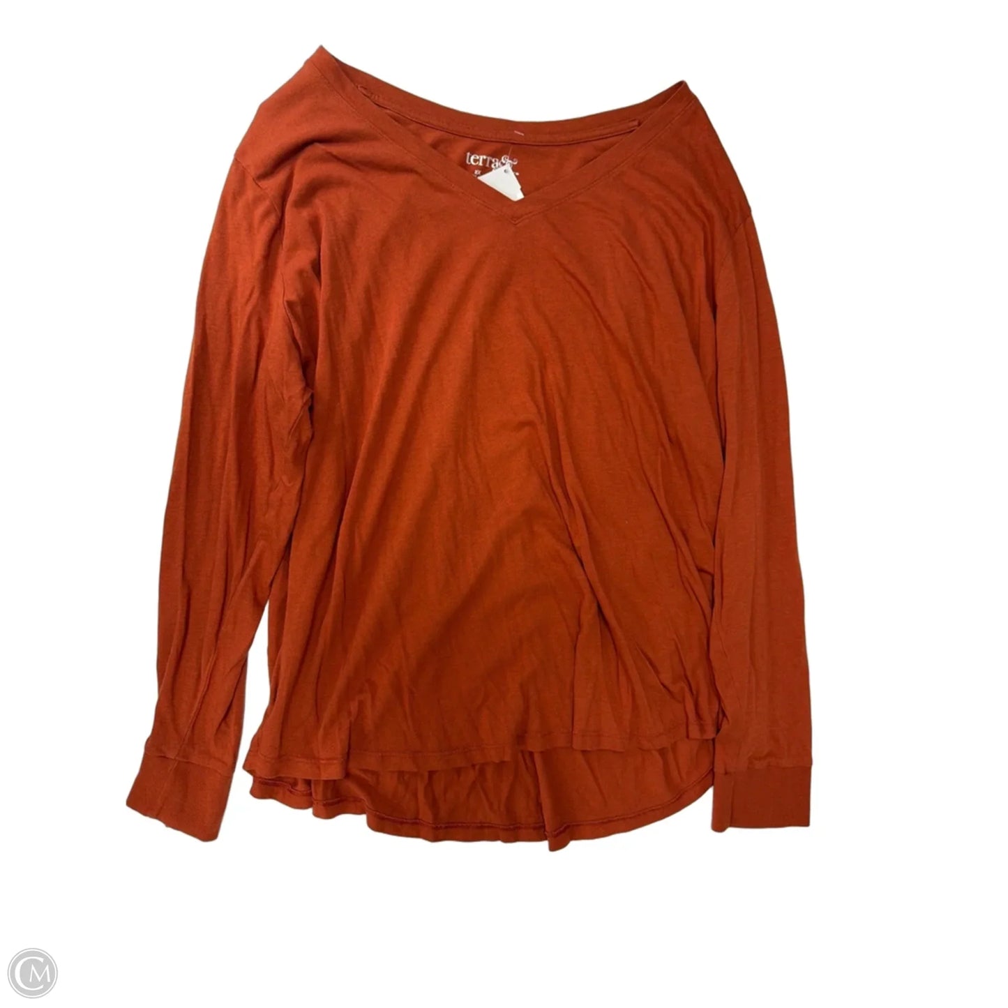 Top Long Sleeve By Terra & Sky In Orange, Size: 2x