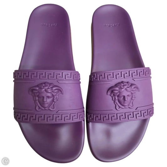 Shoes Luxury Designer By Versace In Purple, Size: 12.5